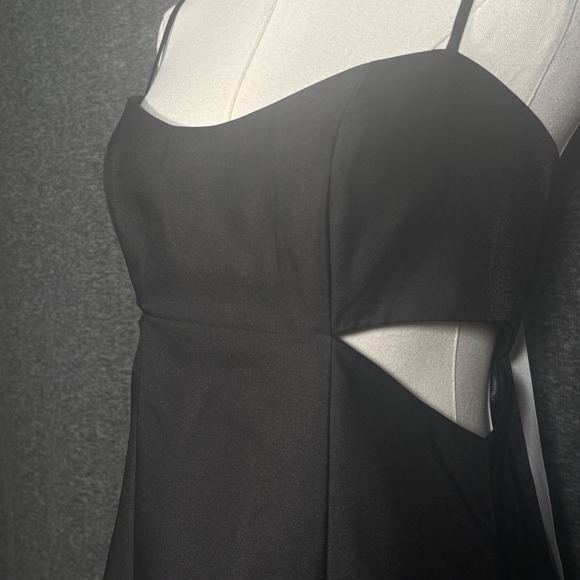 Alfred Sung Black Cutout Back Maxi Gown Formal Evening Dress Size 4 - Picture 5 of 13